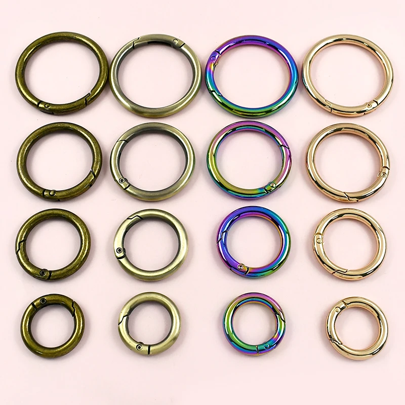

5Pcs 7-50mm Metal O Ring Buckles Openable Rings Clasps Trigger Snap Hook Keyring Bag Strap Connector Carabiner Clip Accessories