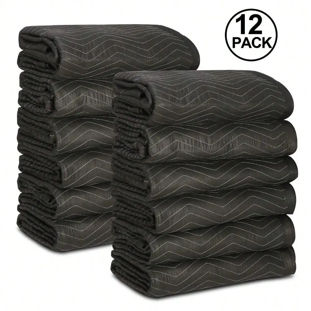 

12 Moving Packing Blankets Ultra Thick Pro Furniture Shipping Pads 72" x 80"