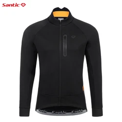 Santic Winter Cycling Jackets Men's Plush Windproof Warm Winter Cycling Jackets Breathable Reflective Anti-sweat KM3C01155