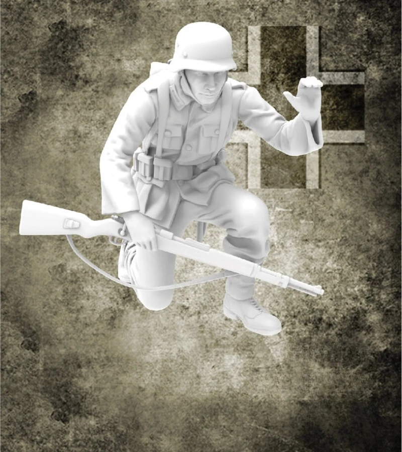 

Масштаб 1/35, литая под давлением фигурка из смолы, комплект модели немецкого солдата времен Второй мировой войны в разобранном и неокрашенном виде