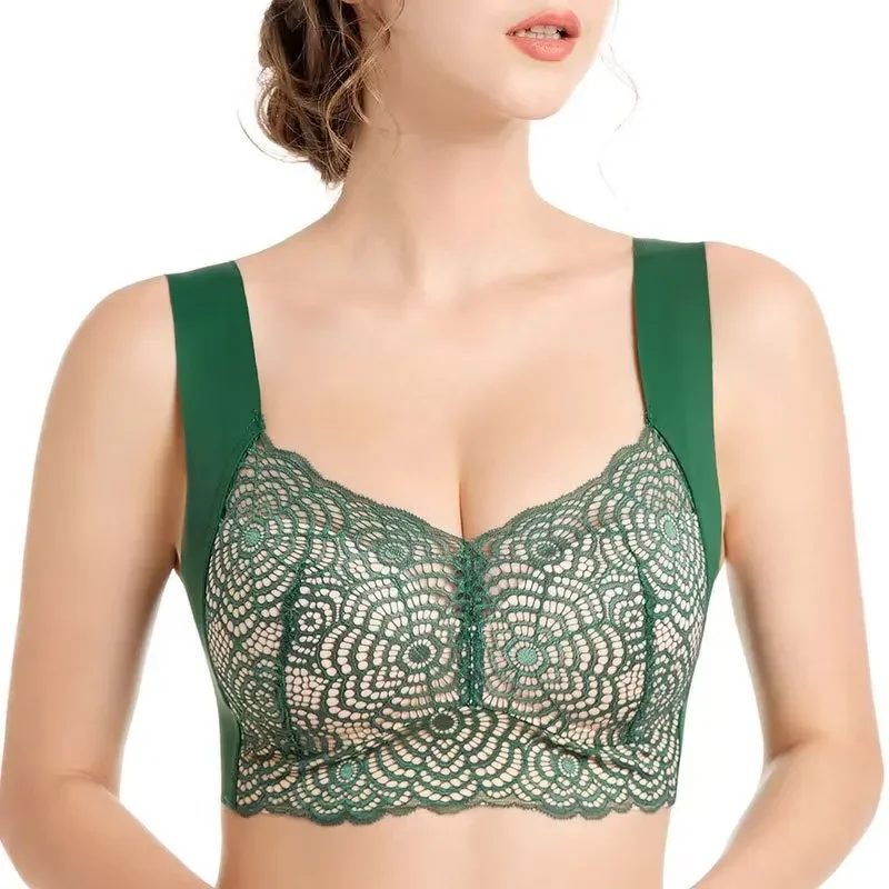 Sujetador deportivo de Yoga de seda de hielo sin costuras, ropa de dormir cómoda de talla grande sin anillo de acero para mujer de talla grande, ropa interior moldeadora de cuerpo