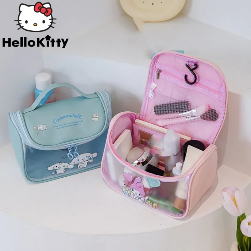 MINISO - Sanrio Kuromi Transparent Waterproof Girl Storage Bag, Portable Zipper Organizer Bag, Holiday Gift For Friends