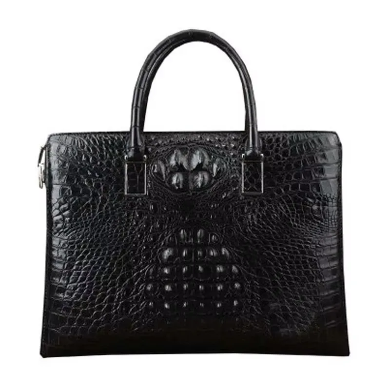 ourui new  crocodile male briefcase black business men handbag  large capacity men bag