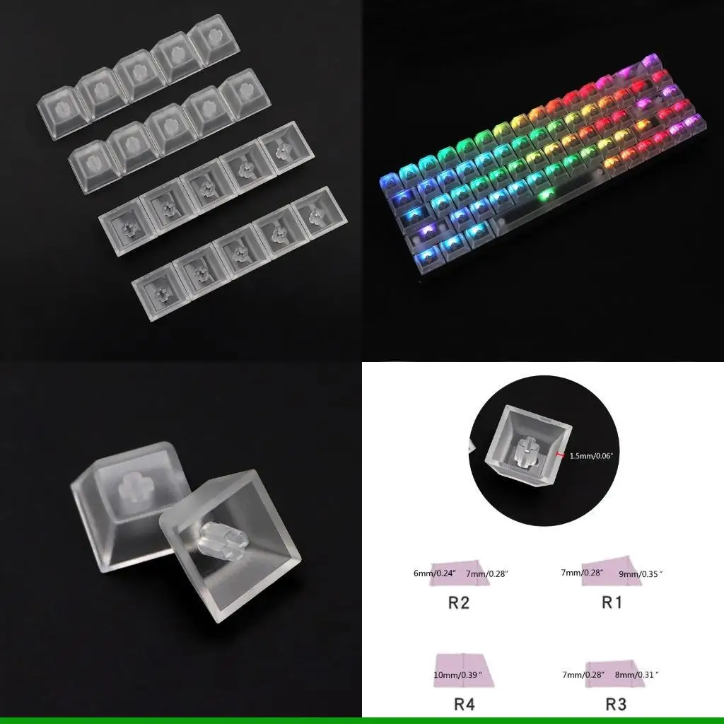 U55C Full 20key Set Transparent Layer Cherry MX Compatible for Mechanical Keyboards