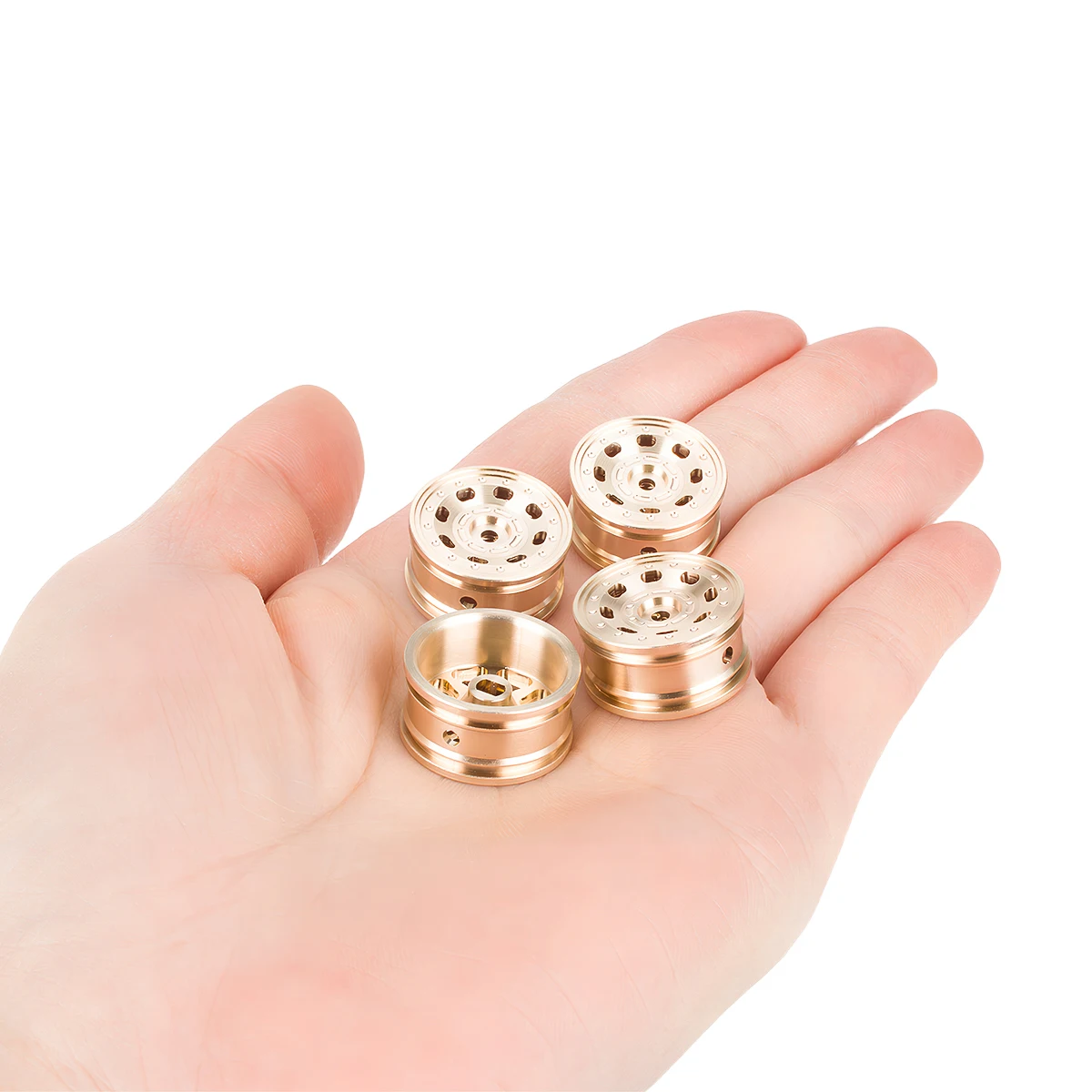 Axial SCX30 0.7인치 황동 휠 업그레이드 4개 1/30 스케일 포드 브론코 4X4 및 지프 랭글러 JLU RC 트럭용