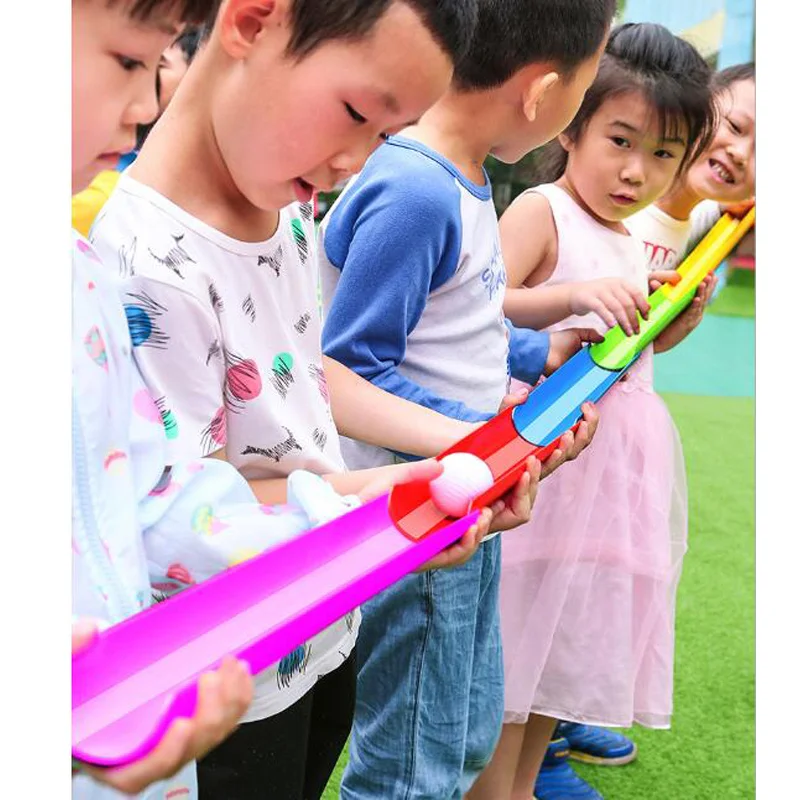Outdoor-Spaßspiel für Kinder, U-förmiger Rillenball, Übertragungsteam, Zusammenarbeit, sensorisches Training, interaktives Eltern-Kind-Spiel – Detail 2