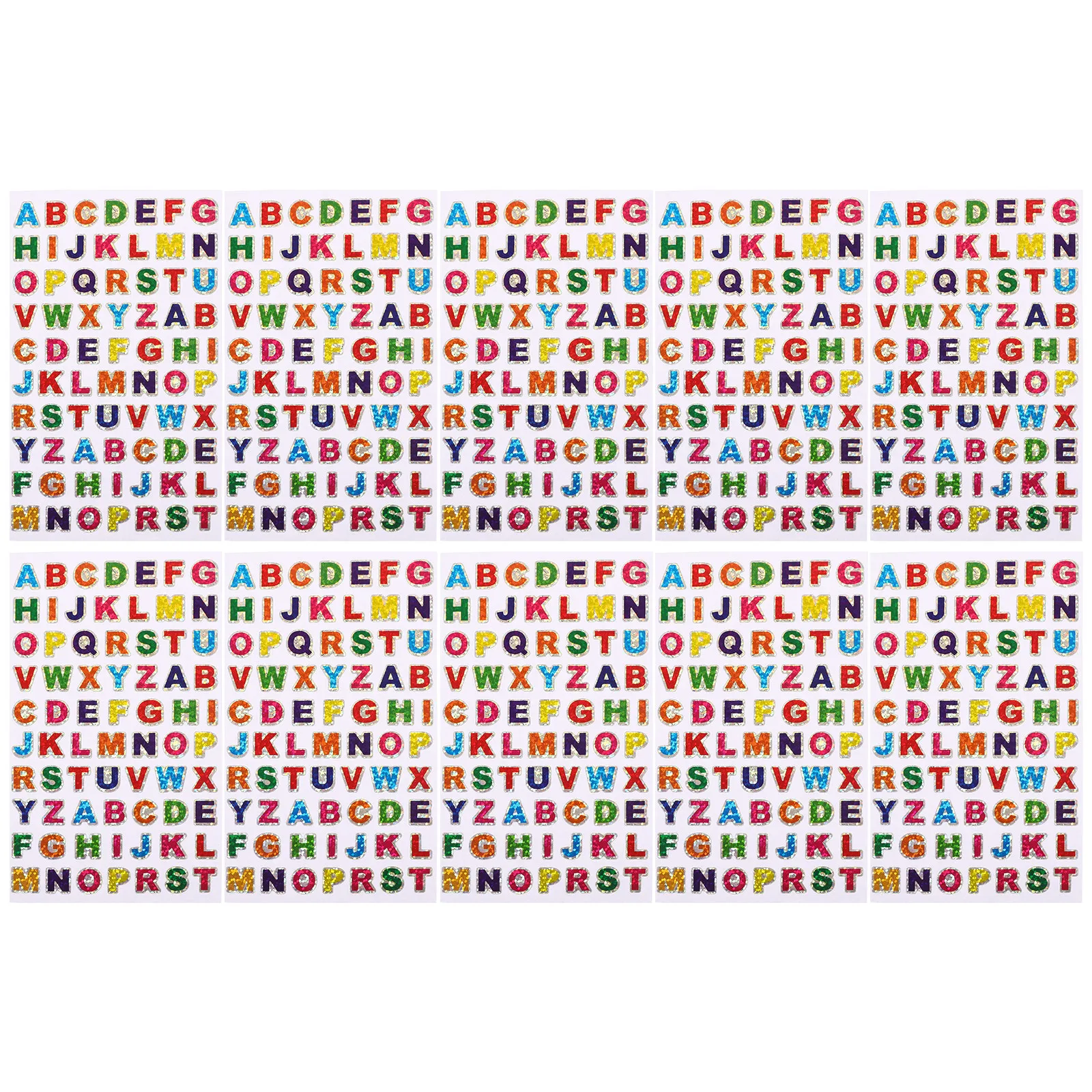 

100Pcs Vibrant Holographic Letter Stickers Alphabet Decals for Education Craft Supplies Teacher Resources Student Organization