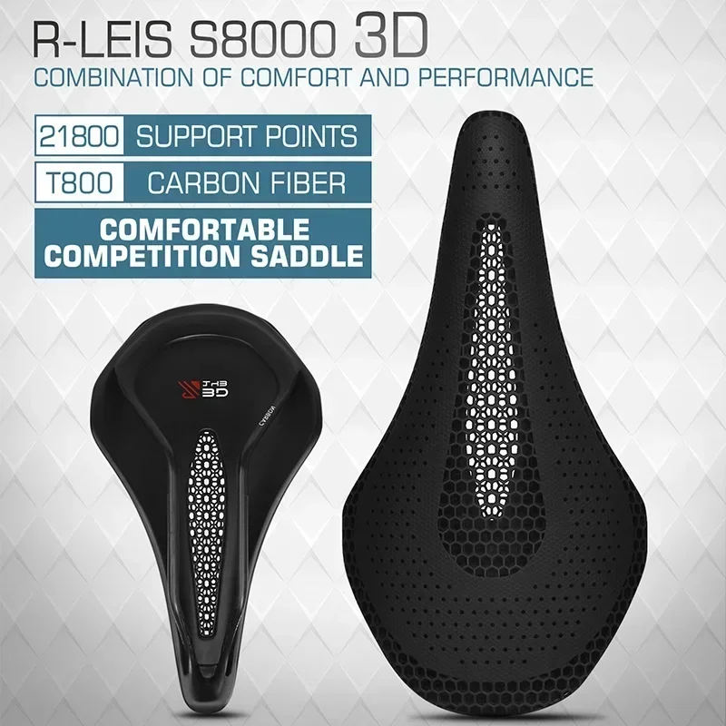 BUCKLOS Bicycle Saddle 143MM 155mm 3d Printed Saddle Carbon Fiber Racing Bike Seat Cushion 3D Road MTB Triathlon Seat Nylon