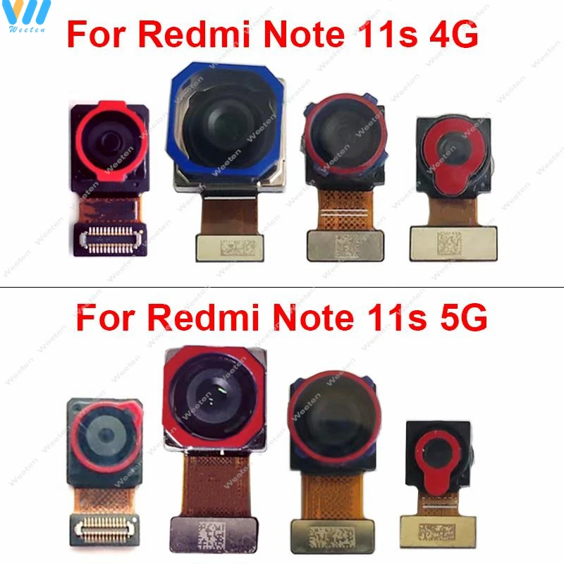 Front & Back Rear Main Camera For Xiaomi Redmi Note 11S 4G 5G Back Main Front Facing Camera Module Flex Cable Repair Parts 11S