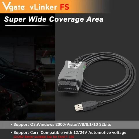 Vgate vLinker FS для Ford ELM327 FORScan HS/MS-CAN OBD2, автомобильный диагностический сканер, инструменты интерфейса OBDII для Mazda ELM 327 OBD 2