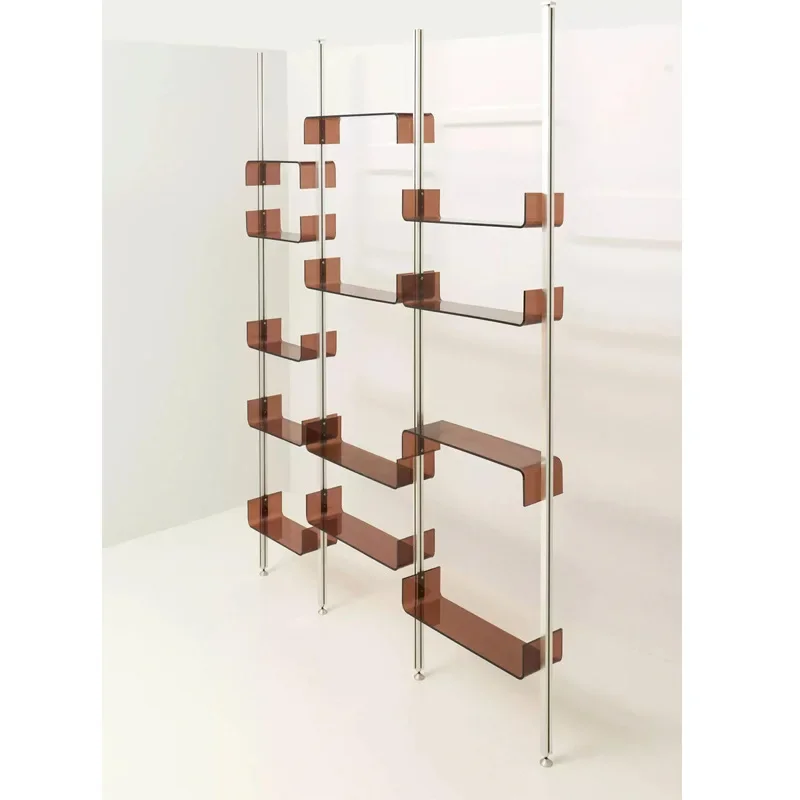 Aluminum profile shelf Acrylic bookshelf Living room decorative shelf Partition screen
