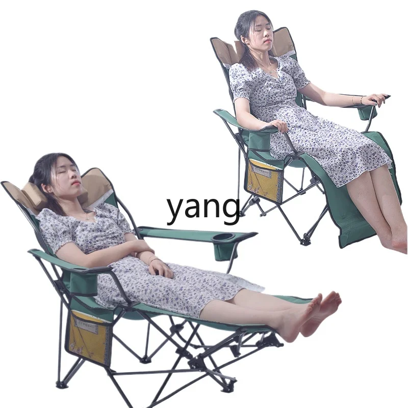 LXL Outdoor Desk-Chair Folding Portable Automatic Reclining Dual-Purpose Recliner