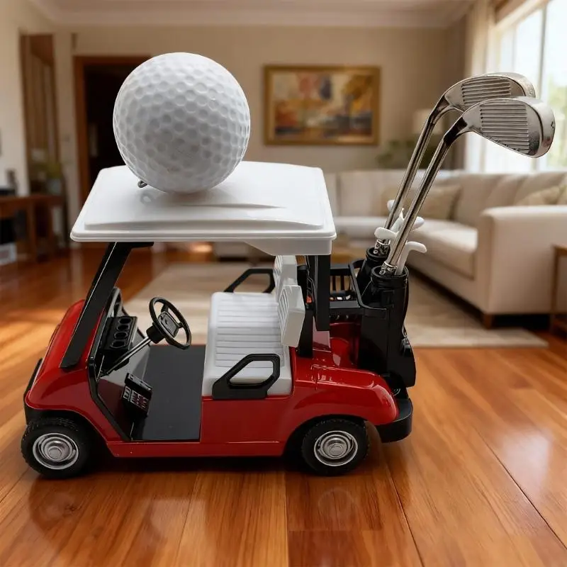 

Miniature Pullback Golf Cart Model Figure Set With Golf Club And Golf Accessories For Home and Office Desktop Display A2UB