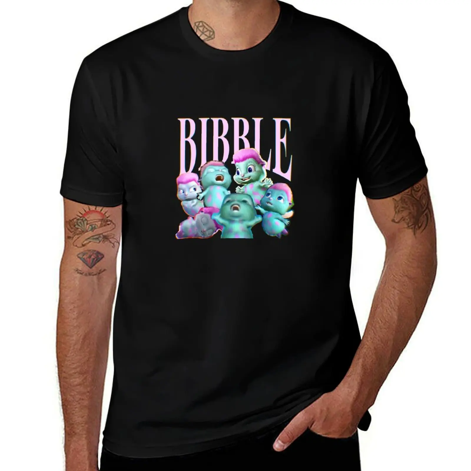 Bibble - Collage T-Shirt Soft Casual Short Sleeve Cotton Tee T-Shirt