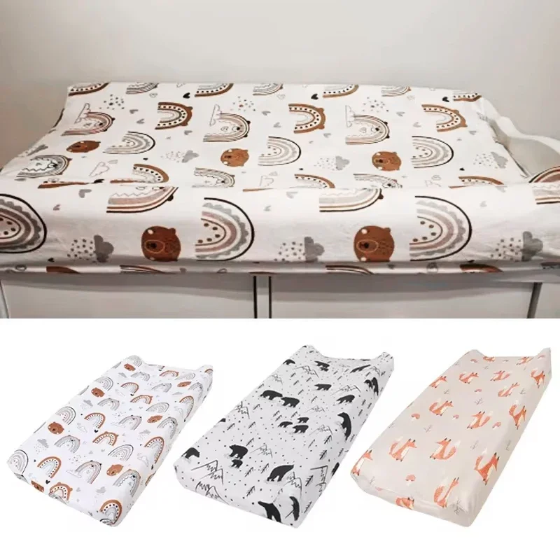 

Soft Reusable Changing Pad Cover Printing Design Minky Material Baby Breathable Diaper Pad Sheets Cover