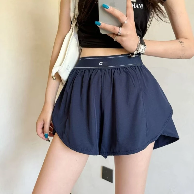 

Yoga Fitness High Waisted Shorts Women Summer Sport Anti Biker Shorts Loose Fashion Solid Running Pockets Gym Shorts Women