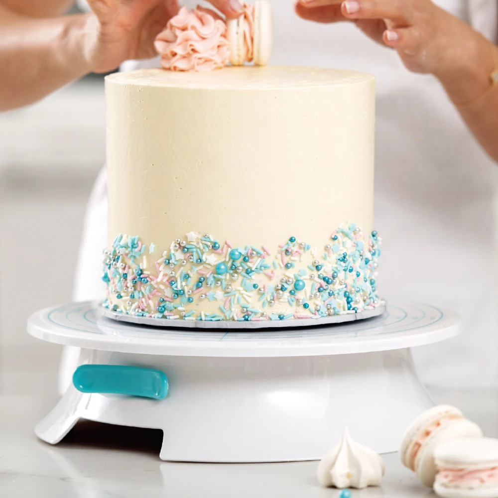 

Plastic 12' Cake Decorating Revolving Turntable with Brake Fondant Cupcake Rotating Stand
