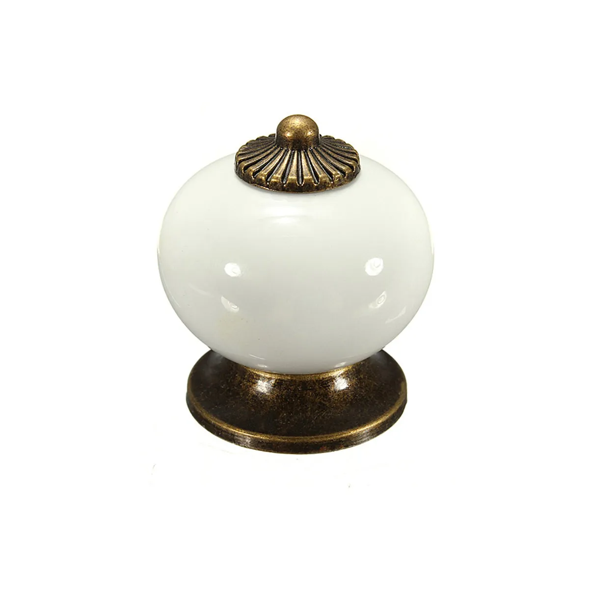 5Pcs White Round Ceramic Drawer Knobs 38x38mm Simple Delicate Pull Handles for Cupboard Wardrobe Bin Chest of Drawers Door