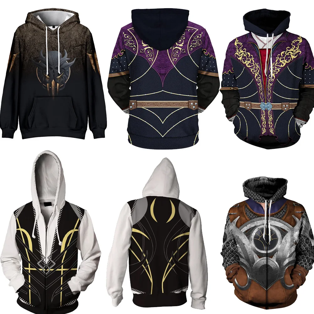 

Game Baldur Cos Gate Shadowheart Cosplay Hoodie Astarion Costume 3D Printed Hooded Sweatshirt Casual Streetwear Pullover Coat