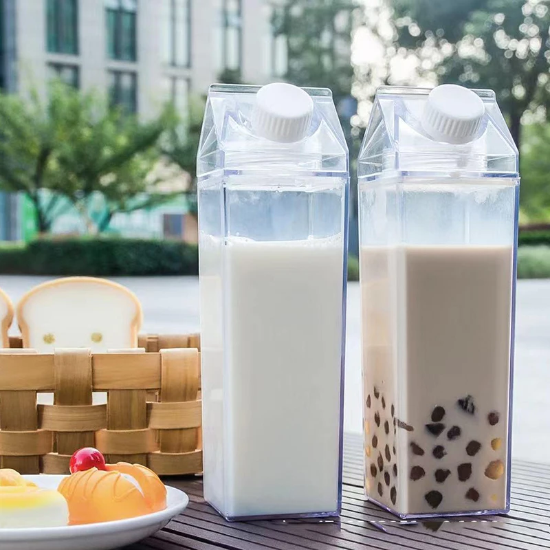 Transparent Water Bottle Creative Milk Cardboard Bottles Milk Juice Box Reusable Portable For Outdoor Sports Travel And Camping