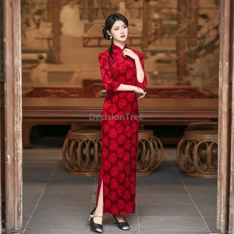 

2025 vintage advanced sense temperament chinese women's daily cheongsam elegant improved lady party qipao trendy high end qipao