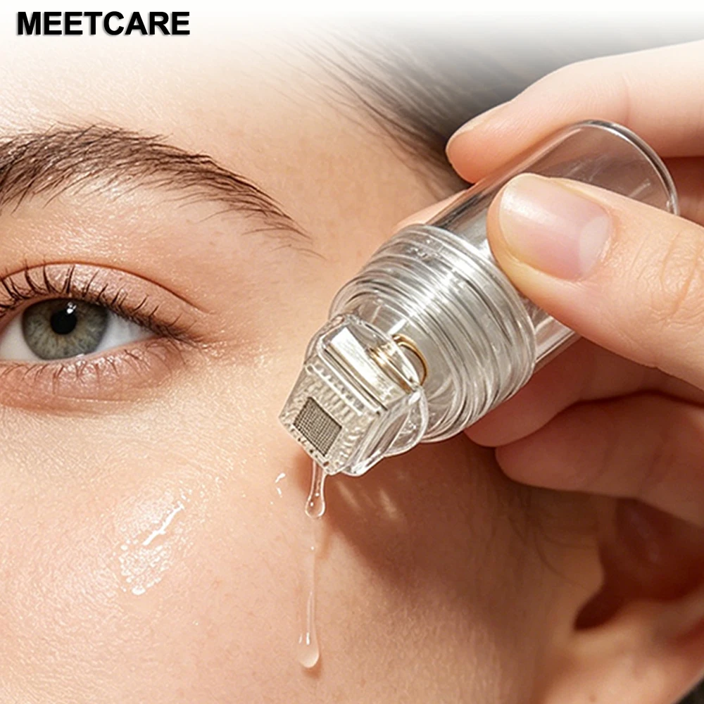 Derma Stamp Micro-aiguilles en silicone pour favoriser l'absorption du sérum, outil de soin de la peau rond, nano, carré, cristallin pour le visage, les sourcils, les cheveux et le cuir chevelu 0,25 mm