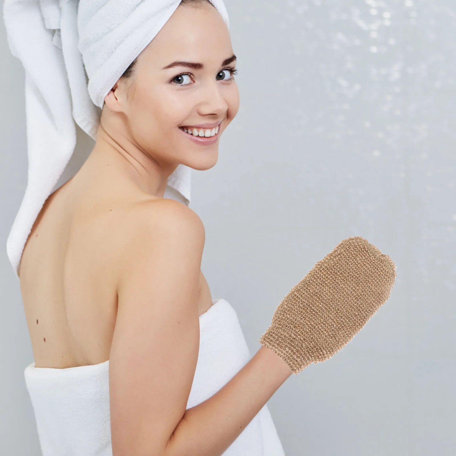 2 قطعة منشفة حمام من الألياف المميزة لتقشير الظهر لإزالة الجلد الميت بشكل فعال، توهج صحي ناعم، حزام طويل يصل إلى
