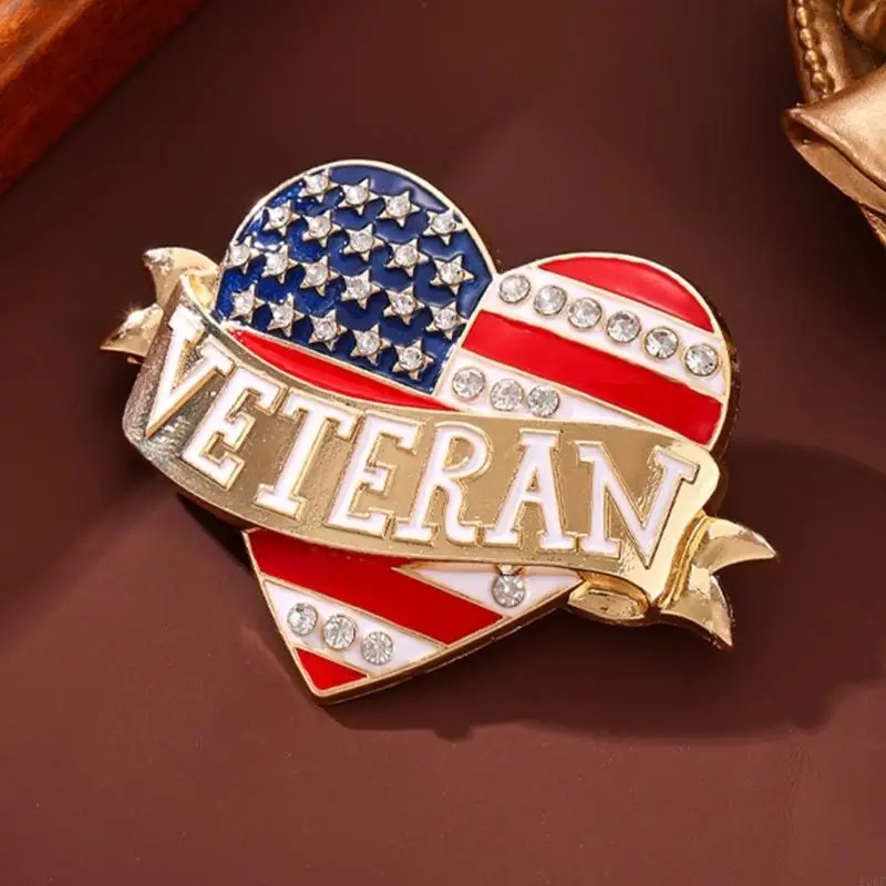 Memorial Day Accessory American Flag Veterans Brooch Pin Memorial Chest Badge For Jackets Hats And Bags E0BF