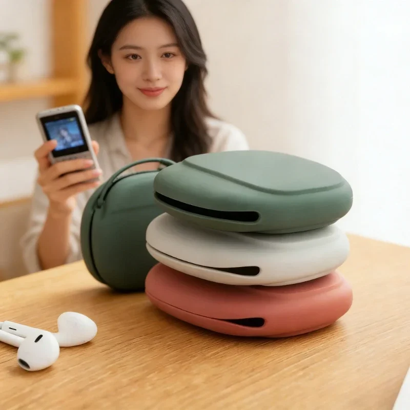 

Silicone Earphone Storage Bag Minimalist Portable Coin Purse Data Cable Organizer Box Wired Headphone Pouch Small Storage Wallet