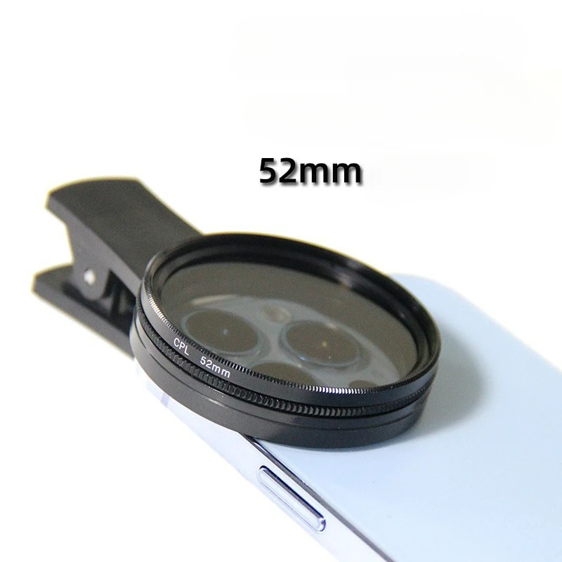 52 مللي متر عدسة الكاميرا المستقطبة المحمولة العالمية الدائرية CPL لا تأملات تصفية المهنية آيفون الهاتف المحمول الذكي