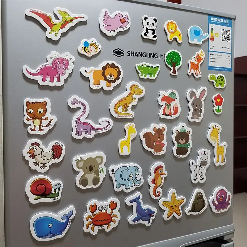 

Cartoon animal refrigerator magnet Puzzle magnet in Chinese and English