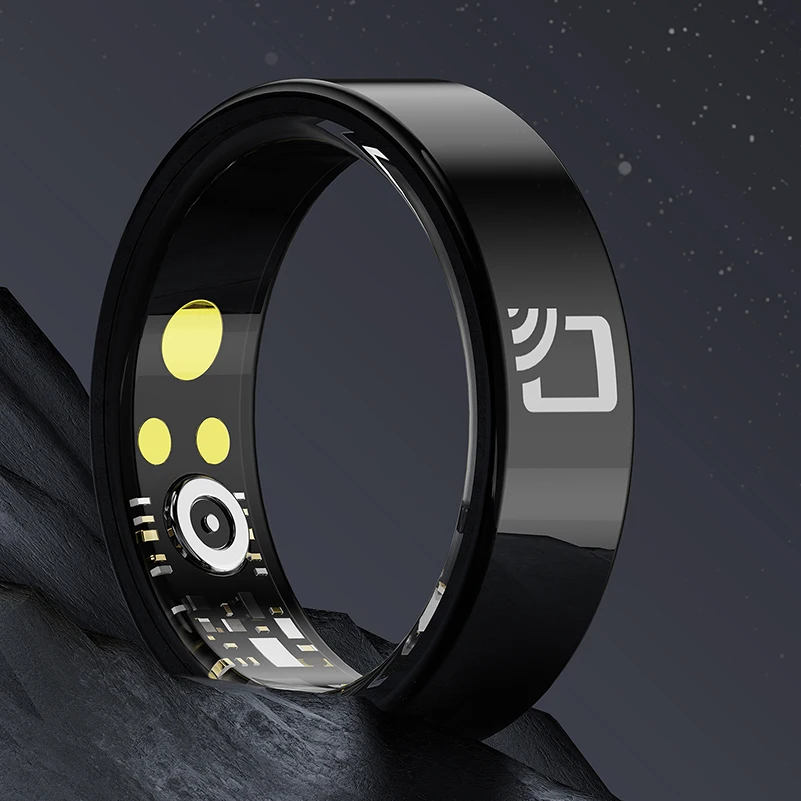 

Ceramic Smart Ring R20 for Men With Monitoring of Heart Rate, Blood Oxygen, Blood Pressure, Body Temp, Sleeping, Sports