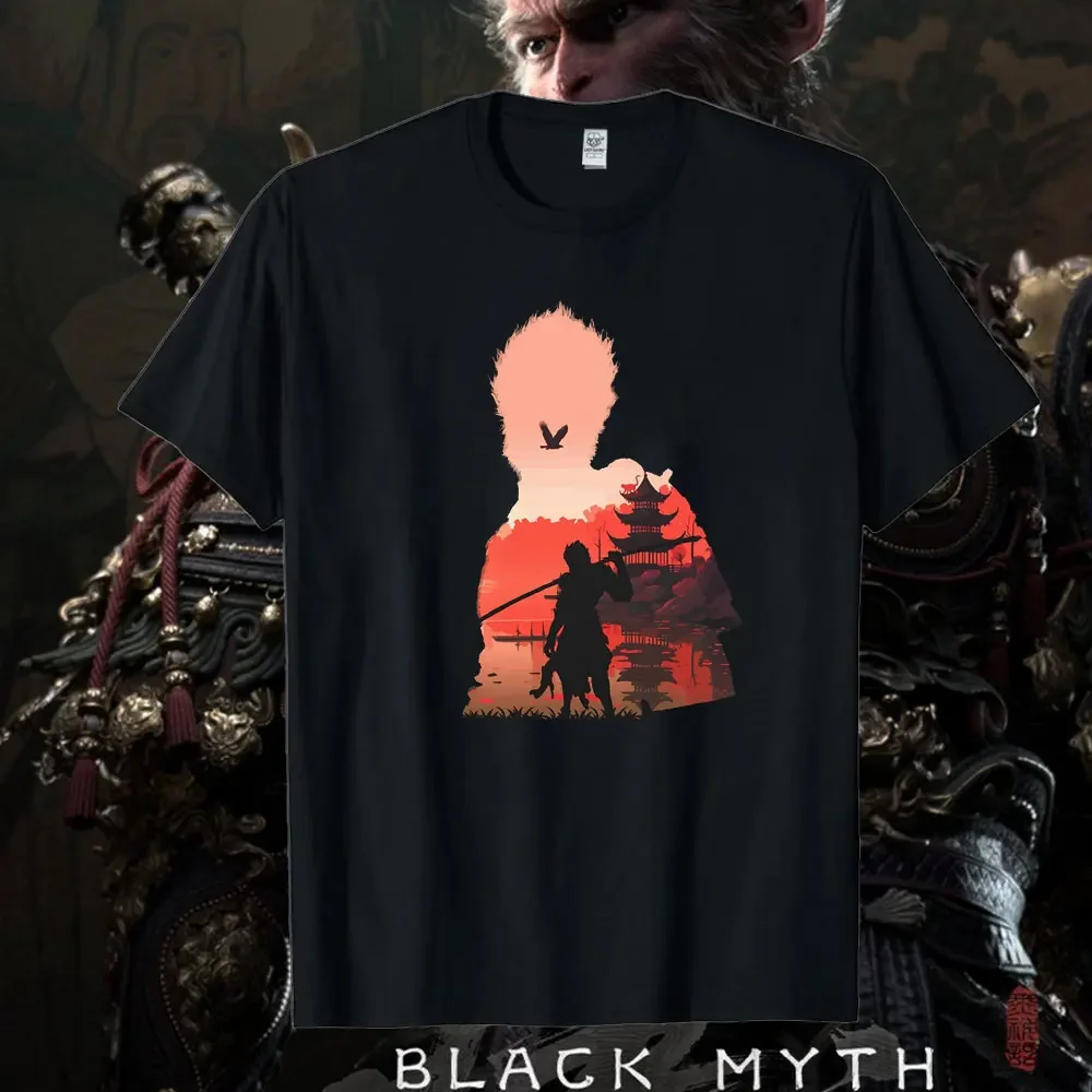 Black Myth Wukong Wukong T-Shirt Gamers High Quality Short Sleeved Men's T-shirt Chinese Mythology 6 Eared Macaque Graphic Tee