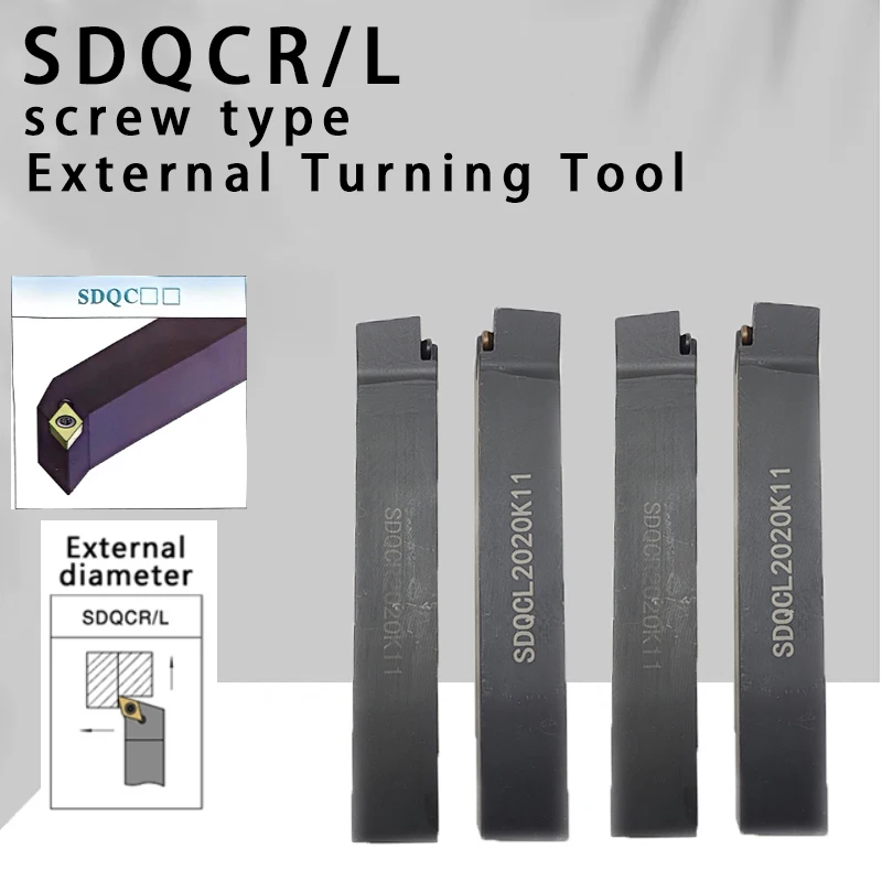 External Turning Tool SDQCR SDQCL SDQCR1616H11 SDQCR2020K11 SDQCL2020K11 SDQCL2525M11 Cutter Bar CNC Lathe Bar Turning Holder