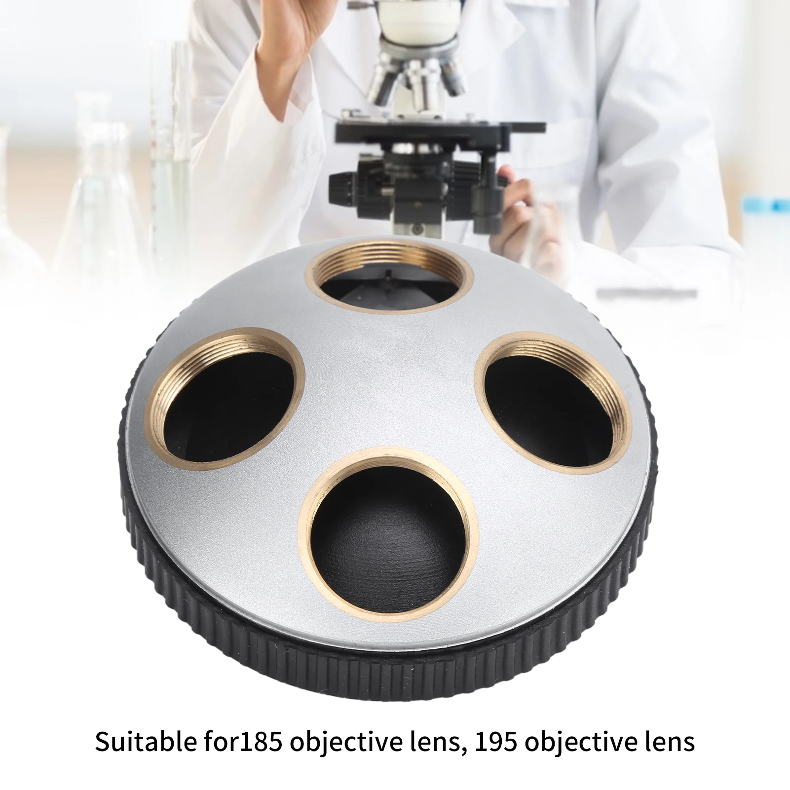 مجهر عدسة الأنف الدوارة محول 4 فتحات عدسة موضوعية محول عدسة الأنف الدوار مع واجهة RMS