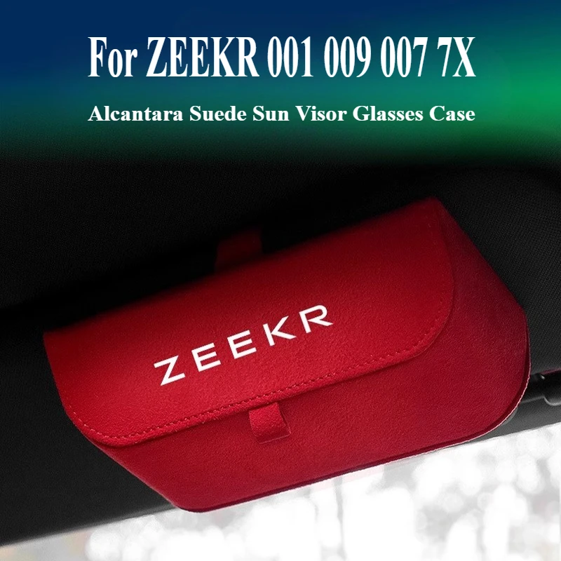 

For ZEEKR 001 009 007 7X Alcantara Suede Sun Visor Glasses Case Storage Box Car Interior Modification Accessories