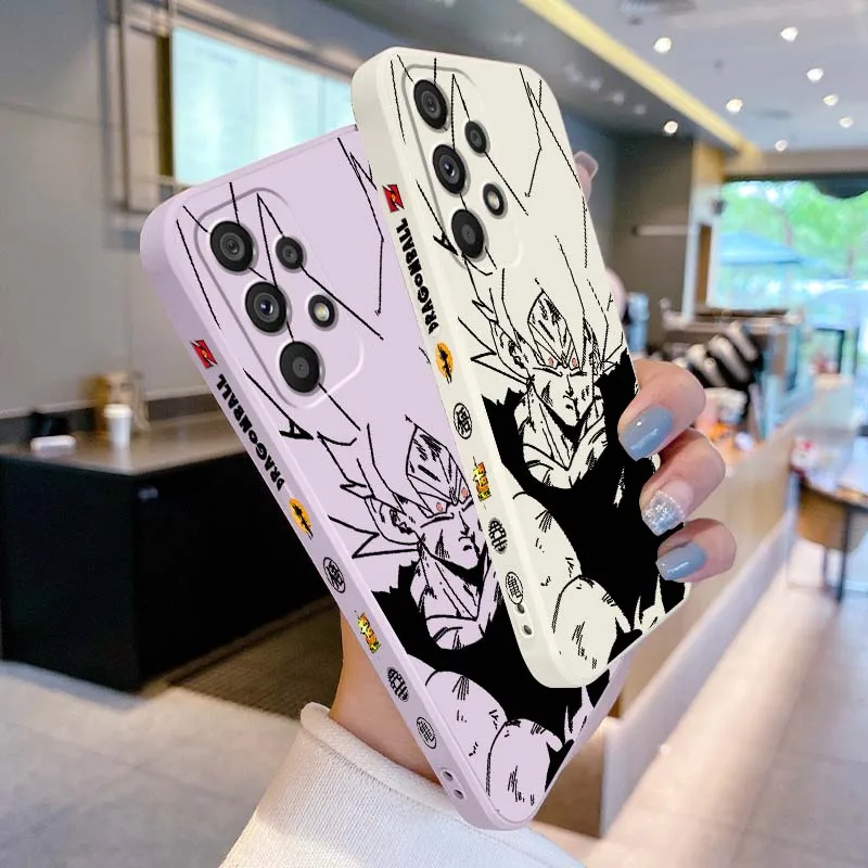 

For Samsung A33 A31 A25 A23 A22 A21s A15 A14 A13 A05 A13 A12 A04 5G Liquid Left Rope Dragon Ball Cool Line Goku Phone Case
