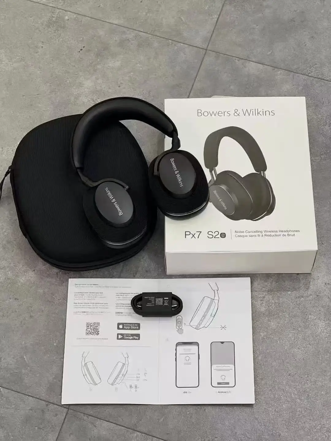 Słuchawki nauszne Bowers&Wilkins Px7 S2 Nowe Zaawansowane Redukcja Szumów Smukłe i Lekkie Szybkie Ładowanie w 15 Minutach