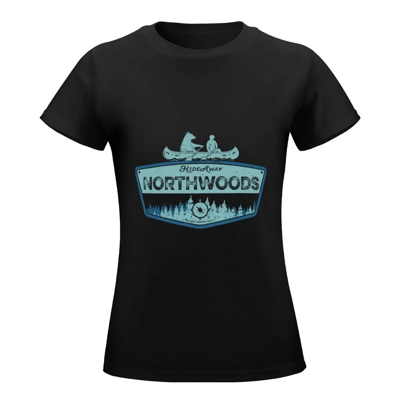 Northwoods HideAway T-Shirt graphics cute tops white t-shirts for Women