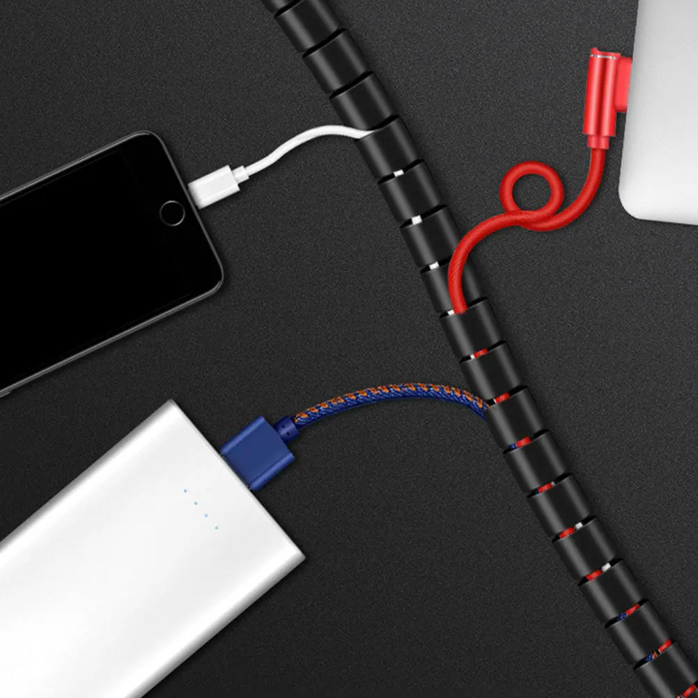 1Set 10M Spiral Cable Wrap Coiled Tube Sleeve Cable Management Sleeve High Grade Pe Material Flexible Drawn Force Cord