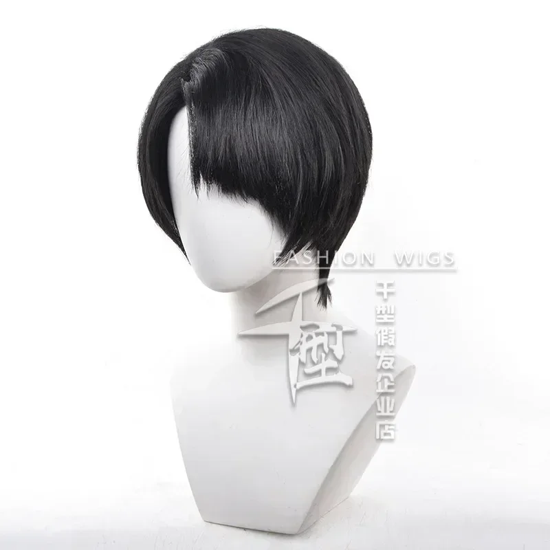 

qwerrtyuio. 123456 Парик для косплея Levi Ackerman, аниме Cos, мужские короткие черные, коричневые парики 30 см, термостойкие синтетические парикиsasdffghjk 98
