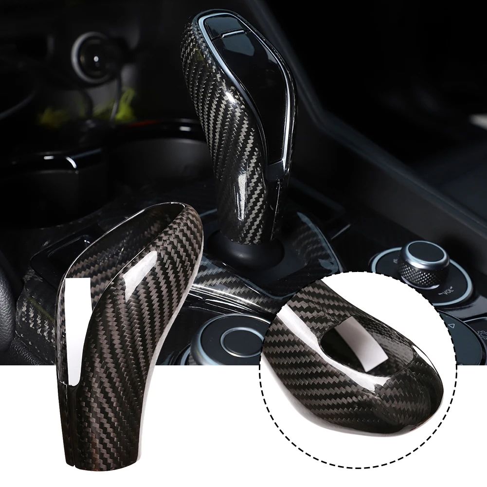 Upgrade Your Vehicle's Interior with Carbon Fiber Shift Button Decoration Trim for Alfa For For Stelvio 2020 2021