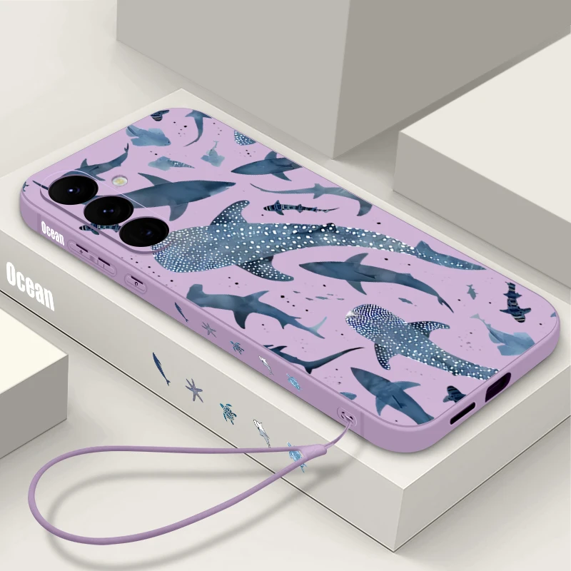 الحوت نمط الحبل الحال بالنسبة لسامسونج غالاكسي A56 A55 A36 A54 A15 A25 A35 A34 A14 A06 A05 A16 5G لينة بولي يوريثان غطاء الهاتف سيليكون