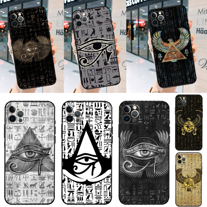 Egyptian Eye Of Horus Phone Case For iPhone 13 11 12 14 15 16 Pro Max Mini XR XS X Plus Back Cover Fundas