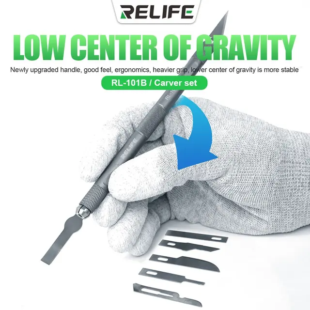 RELIFE RL-101B zestaw noży 8 w 1 do telefonu komórkowego płyta główna BGA PCB Chip naprawa IC odgumowania szpadla skrobak narzędzie do naprawy