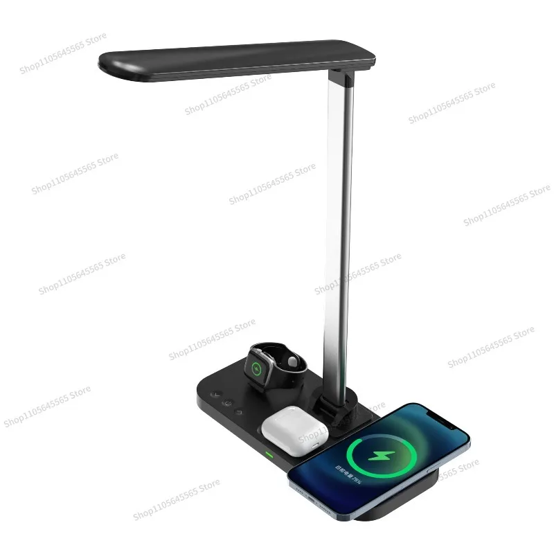 Rotating and folding four-in-one desk lamp wireless charger All-in-one wireless charger, earphone watch wireless charger