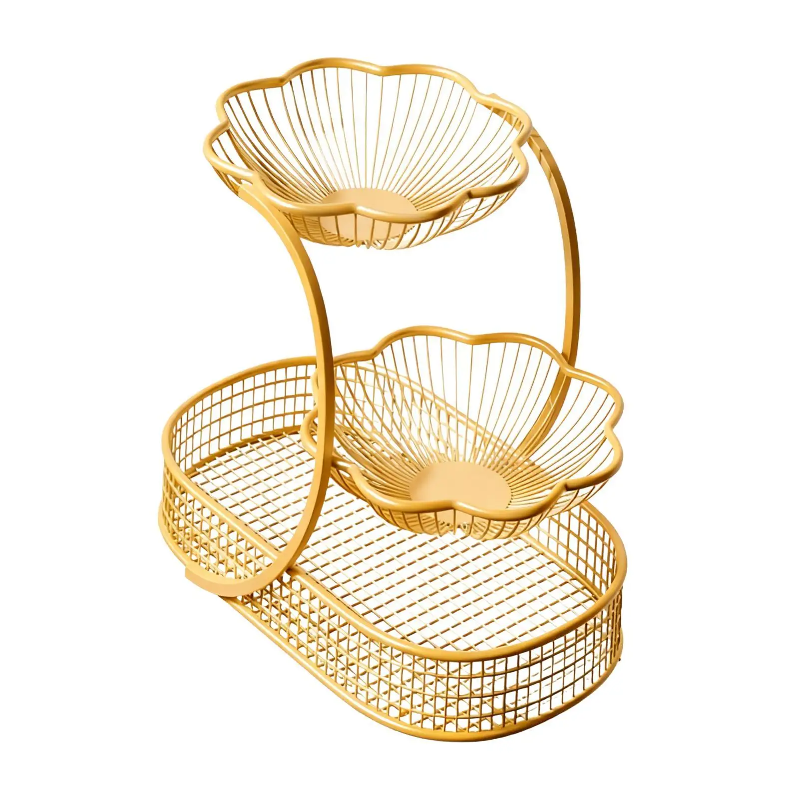 

Fruit Basket Holder Tiered Fruit Bowl Kitchen Counter 3 Tier Metal Fruit Vegetable Storage Basket for Storing Fruits Bread