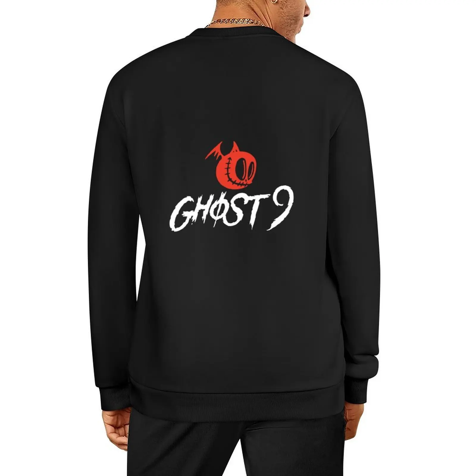 

GHOST9 (WHITE VER) Pullover mens clothes korean style clothes men's autumn clothes autumn sports sweatshirt man