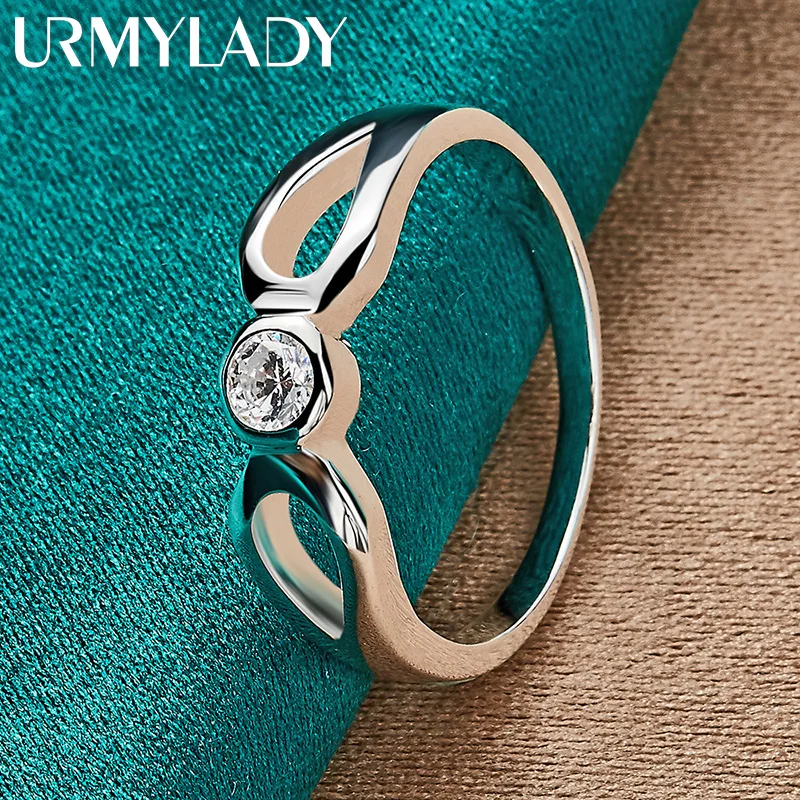 URMYLADY-Anillo de Plata de Ley 925 con forma de ojo de Ángel para mujer, Circonia cúbica, zirconia, circonita, zirconita, zirconita, boda, fiesta, moda