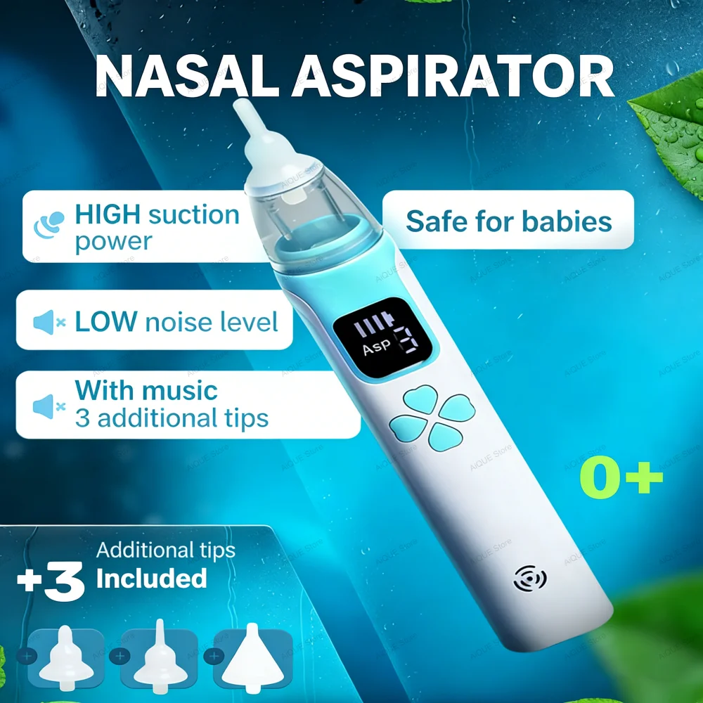 

Электрический назальный аспиратор AiQUE для младенцев и детей, очиститель носа, USB-перезаряжаемый, для удаления слизи из носоглотки
